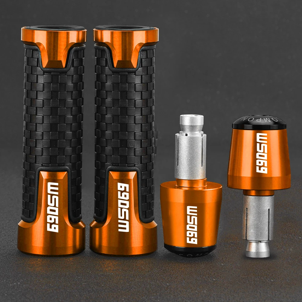 

For 690SM 690 SM 2007 2008 Motorcycle Accessoreis 7/8" 22mm Handlebar Grips Handle bar grip Ends Cap Anti Vibration Silder Plug