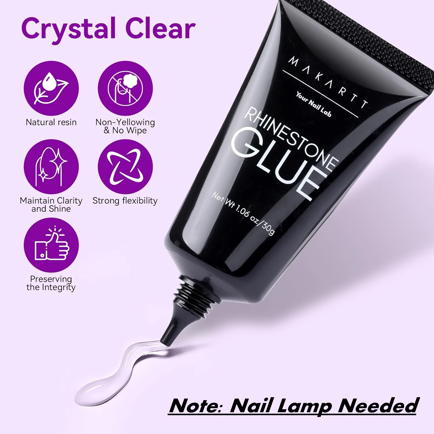 Makartt Rhinestone Glue for Nails 30ML Super Strong Adhesive Gel