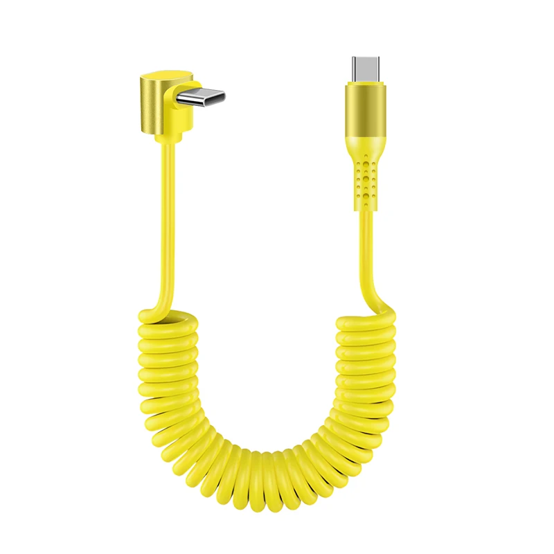 Fast Charging Coiled USB C Cable - Retractable Data and Charge Cord