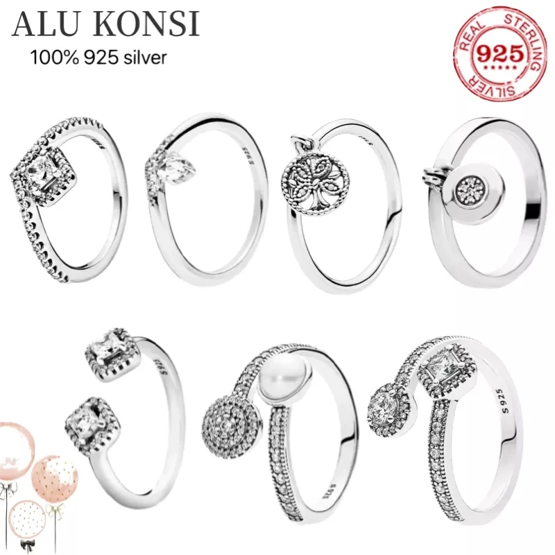 

Женское кольцо из серебра 100% пробы, с фианитом