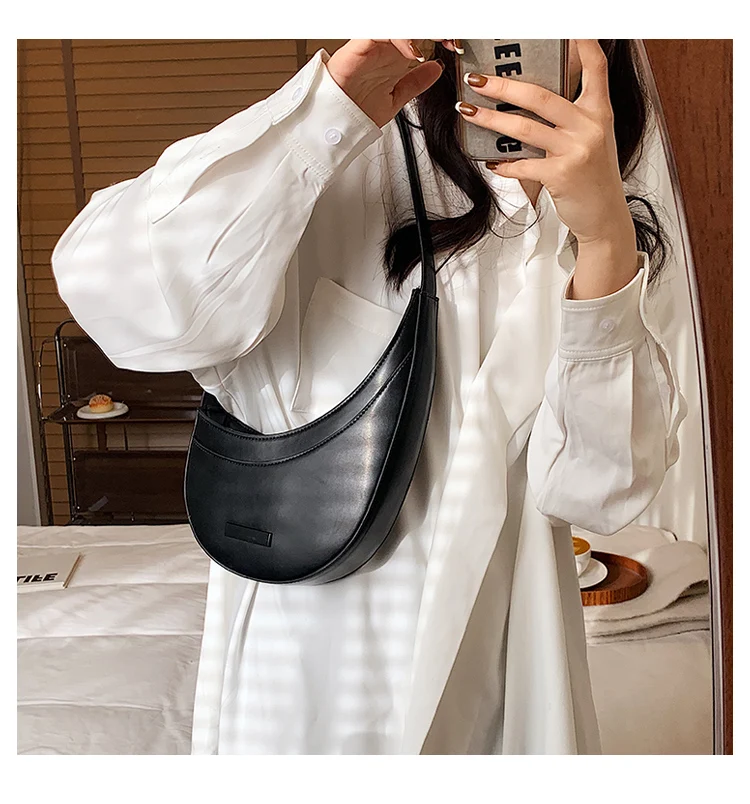 Shoulder Bags luxury JIOMAY Women Shoulder Bag 2022 PU Leather Purse and Handbag Female Shopper Summer Fashion Simple Irregular Underarm Crescent Bag large shoulder bag