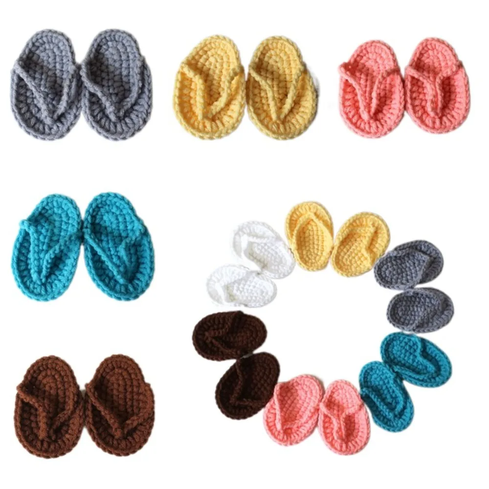 

New Photography Props Hand Crochet Baby Slippers Baby Photo Props Shoes New baby Fotografia Baby Photography Accessories