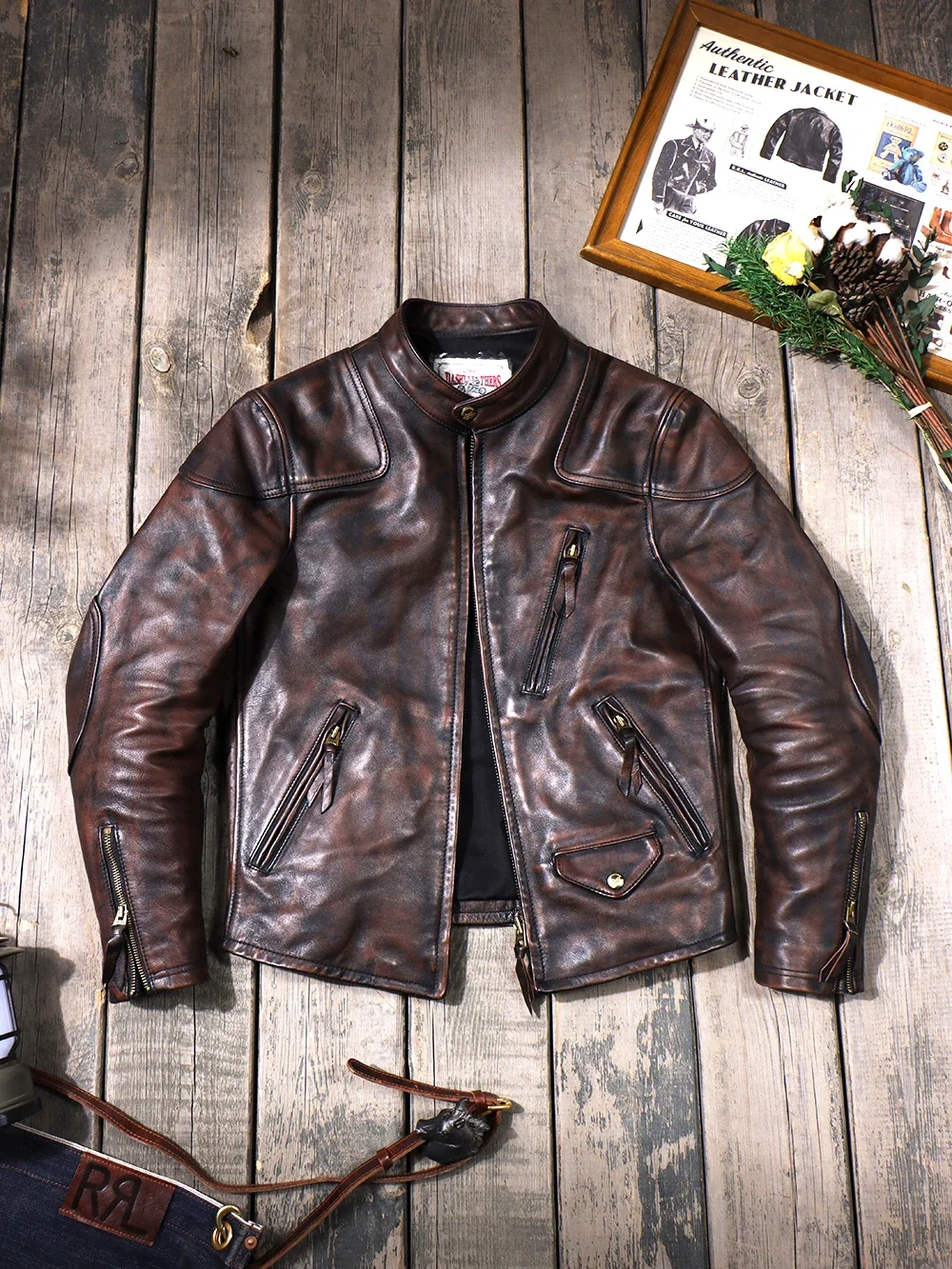 ジャケット・アウター Vtg TENDERROIN horse leather combi coat Vtg TENDERROIN horse leather combi coat