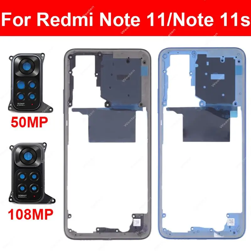 Für Xiaomi Redmi Hinweis 11 Hinweis 11S 4G Mittleren Rahmen Gehäuse Lünette Fall Zurück Mittlere Abdeckung Platte Mit/Ohne NFC Objektiv Rahmen Teile – Detail 3