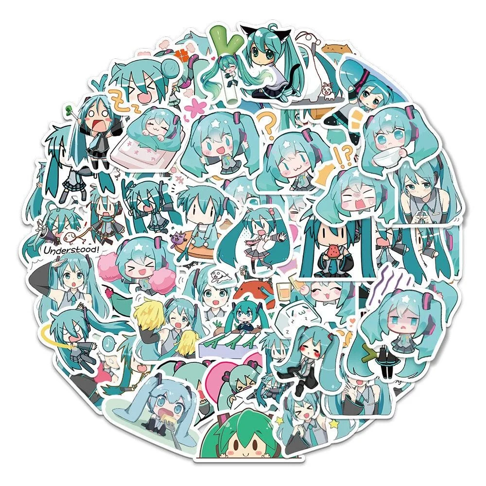 40/50/65pcs Cartoon Cute Kawaii Hatsune Miku Hand Account Sticker