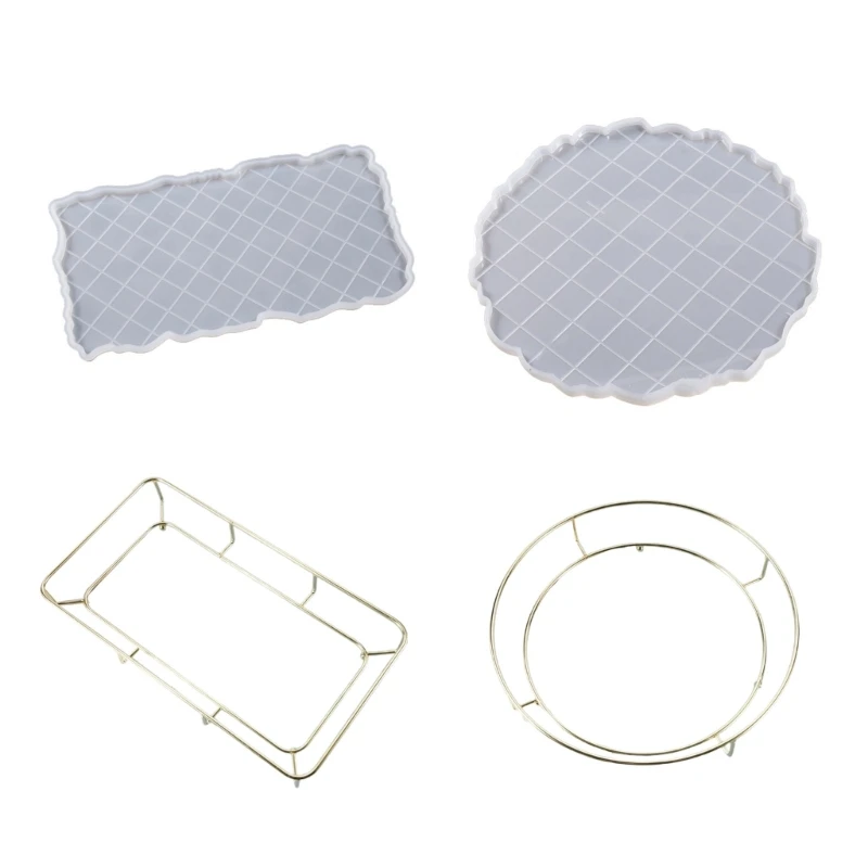 

Silicone Resin Tray Mold Rectangle Round Plate Epoxy Mold with Irregular