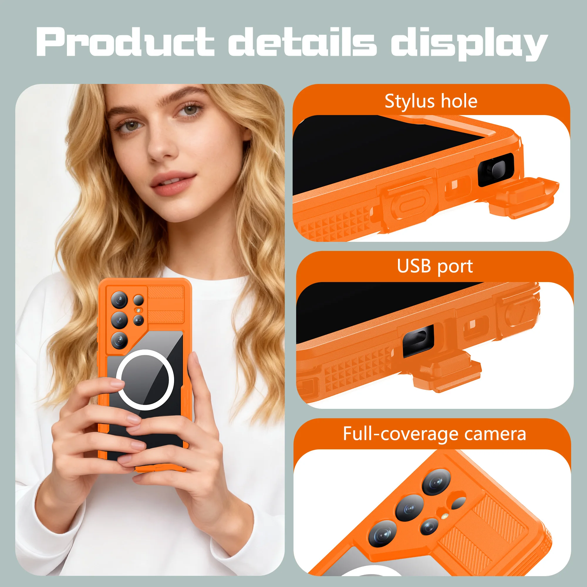 All-Round Protection IP68 Waterproof Magnetic Phone Case with MagSafe and Dustproof Features