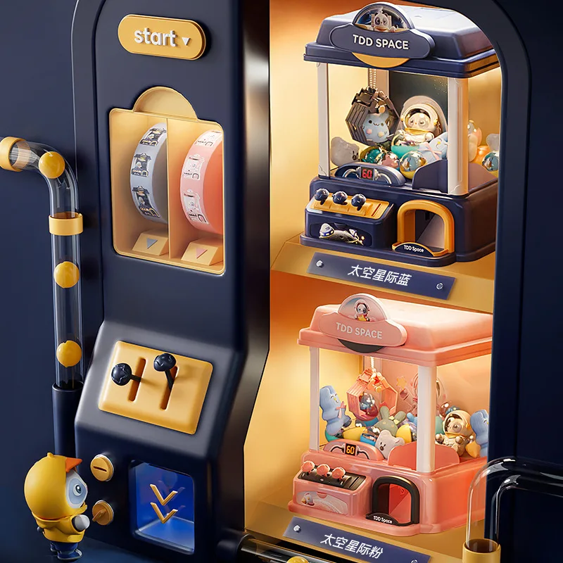 Mini Claw Machine Toys for Children DIY Automatic Doll Machines Coin Operated Play Game Claw Crane with Music Kids New Year Gift 4