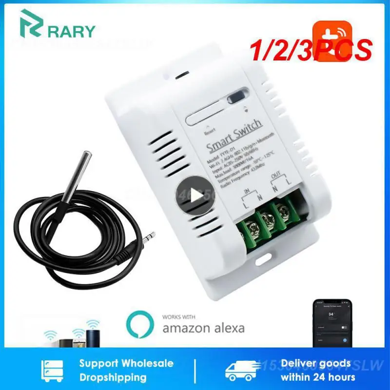 

1/2/3PCS Wifi Temperature Switch 16a Tuya Smart Rf433 Intelligent Thermostat Ds18b20 Temperature Sensor Waterproof Real-time
