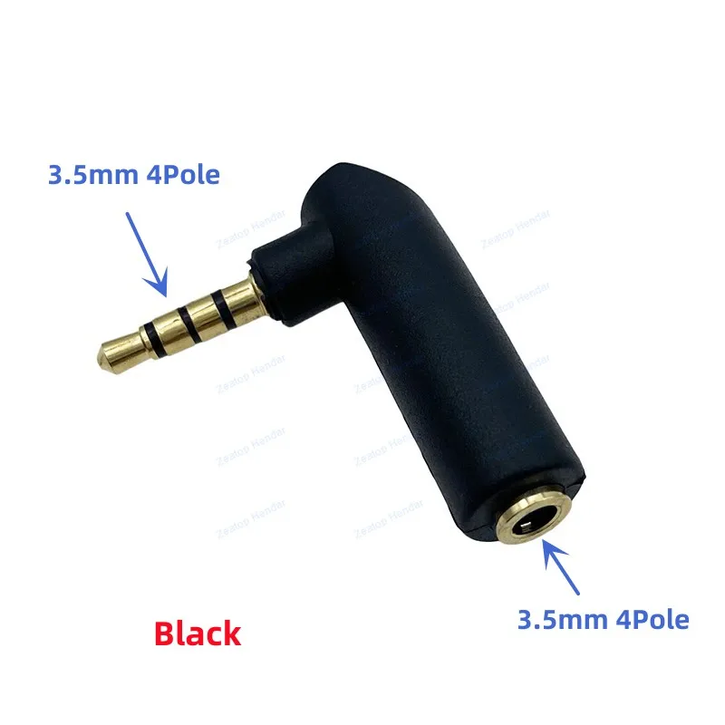 1Pcs L Shape AUX Jack Adapter Connector White Black Gold Right