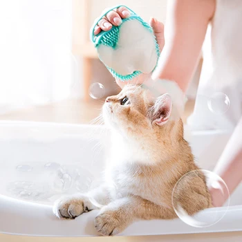 Silicone Pet Bath Brush Cleaning Massage Cat Brush Soft Skin-Free Dog Brush Soft Hair Bath Silicone Deep Cleaning Pet Comb 2