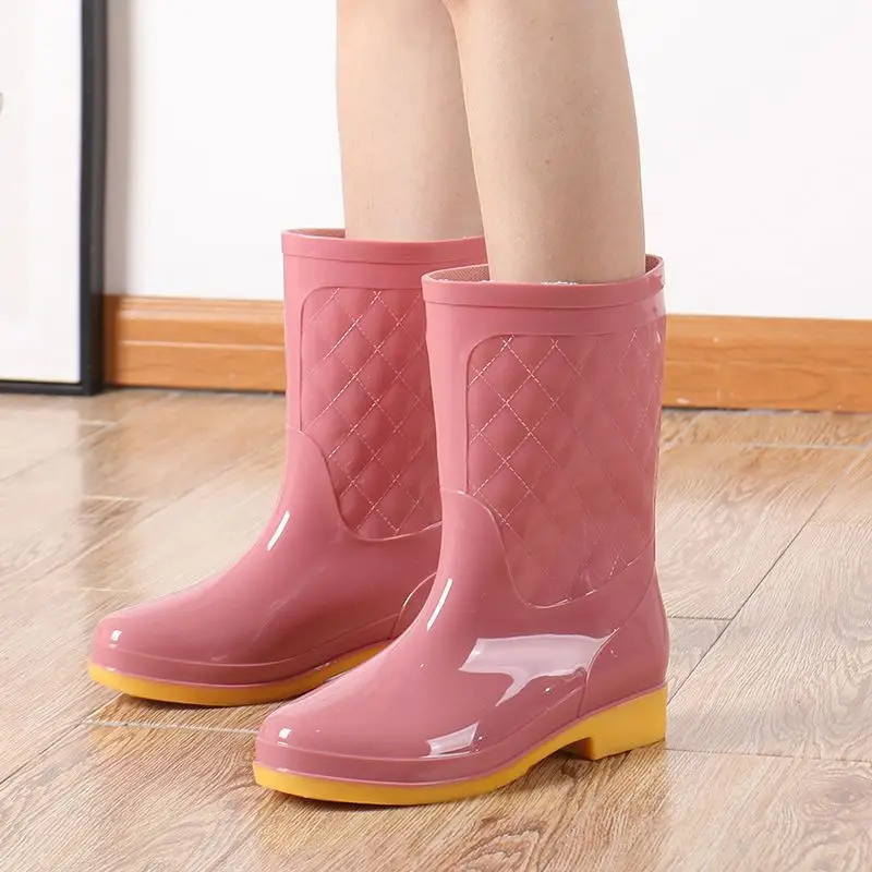 

Women's Mid-Height Summer Outerwear Fashion Waterproof Shoes PVC Non-slip Rain Boots Adult Rain Boots Women's Water Boots 36-41