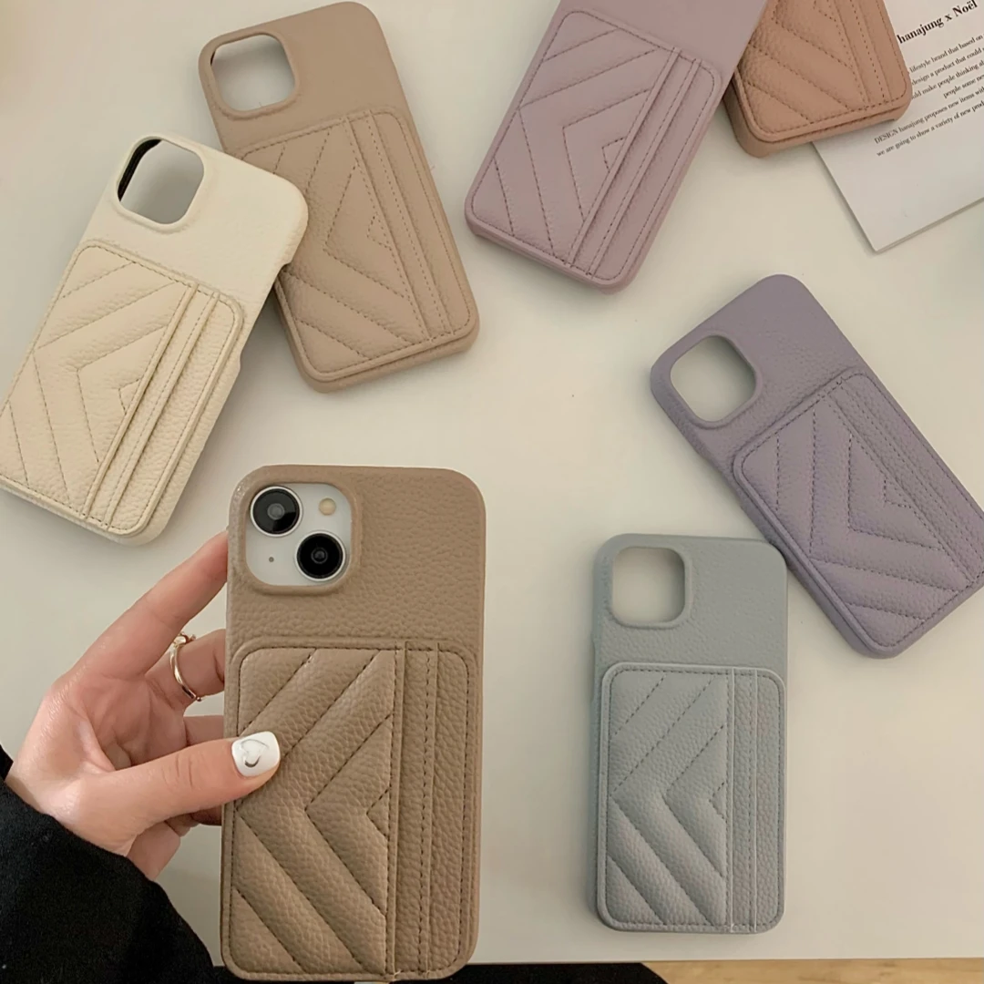 Fashion Lychee Leather Wallet iPhone Case