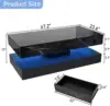 High-Glossy LED Coffee Table with Sliding Drawers, Living Room Storage Tables with Marbling Print 2