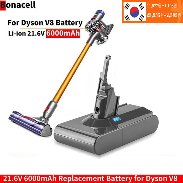 Bonacell – Batterie de rechange 21.6V pour aspirateur à main Dyson V6 V7 V8  V10 série SV12 DC62 SV11 sv10