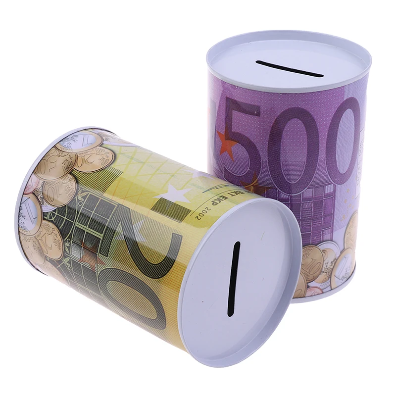 Euro dollar cilinder spaarpot kluis voor munten en briefgeld_voghion.com