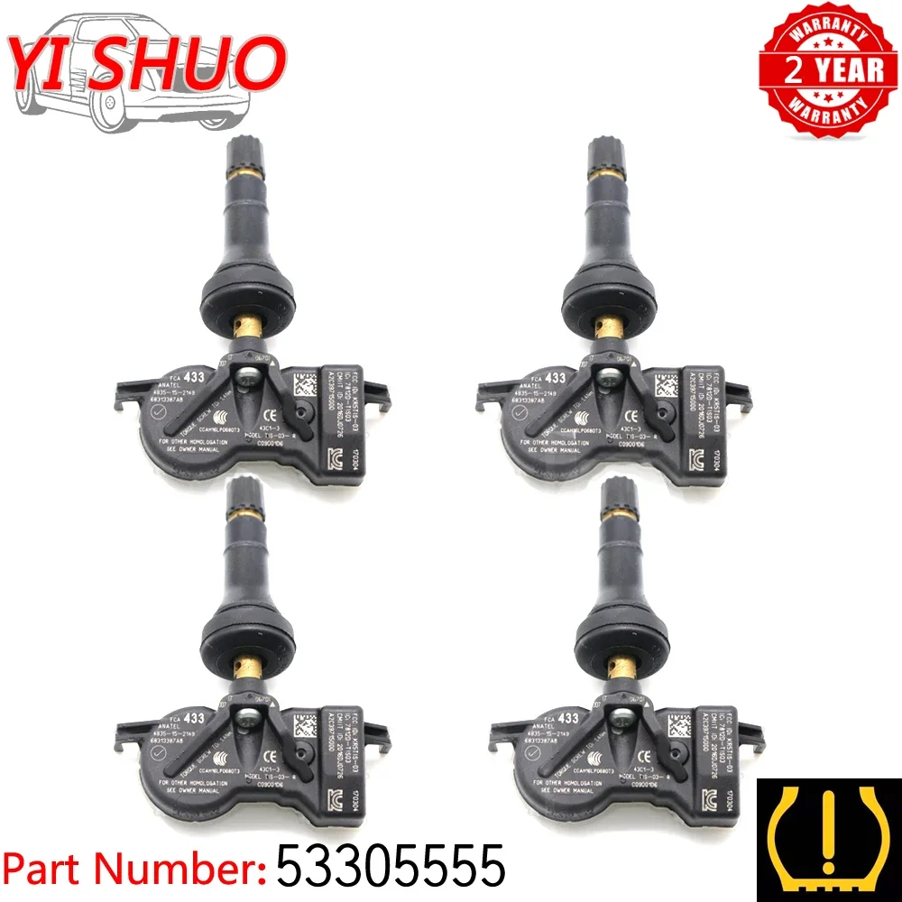 

Автомобильный датчик давления в шинах TPMS 53305555 для Chrysler Pacifica 200 Dodge Durango Дротика Jeep Grand Cherokee и Renegade Fiat 433 МГц