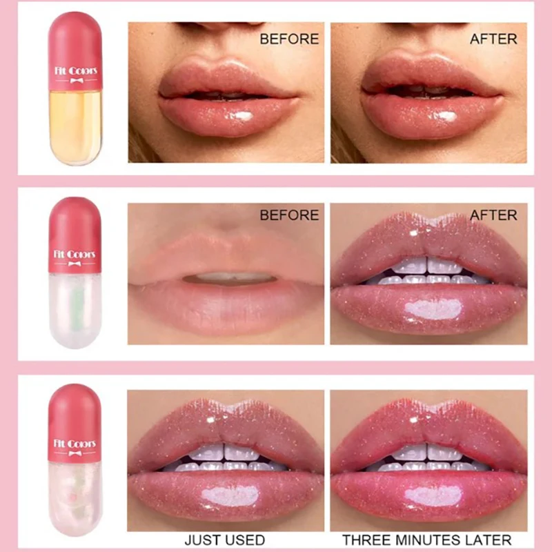 Mini Capsule Liquid Lip Blam Lip Plumping Oil Moisturizing Transparent Color Changing Mirror Jelly Plumping Lip Gloss Cosmetic - Image 3