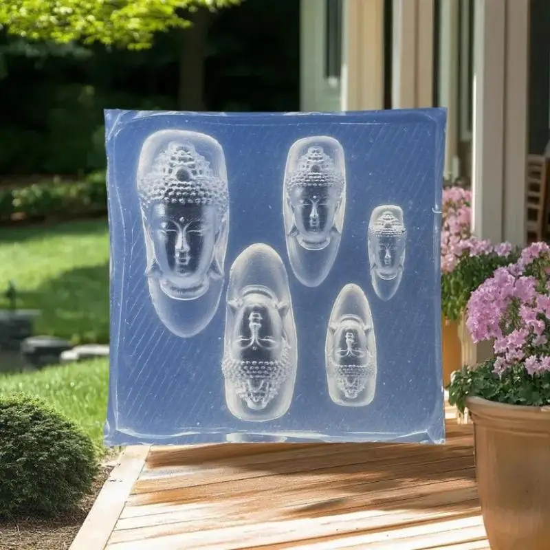 부처님 머리 부의신 3D 아크릴 몰드 네일 아트 장식 DIY 실리콘 매니큐어 템플릿 네일 참 장