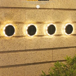 Applique murale LED imperméable à énergie solaire, éclairage d'extérieur, encastrable dans le sol, idéal pour un jardin, un sentier, une clôture ou une pelouse 