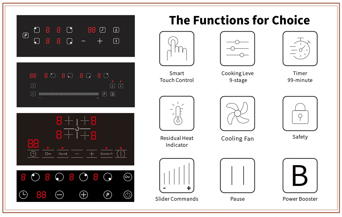 Hidden Induction Cooktop Invisible Built-In Ceramic Stove Hob under Granite Stov