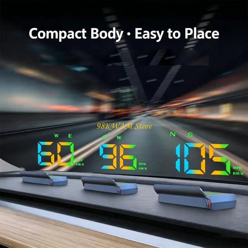Display HUD universale per auto con navigazione tachimetro a colori e avvisi sicurezza Installazione semplice per tutti i - immagine 3