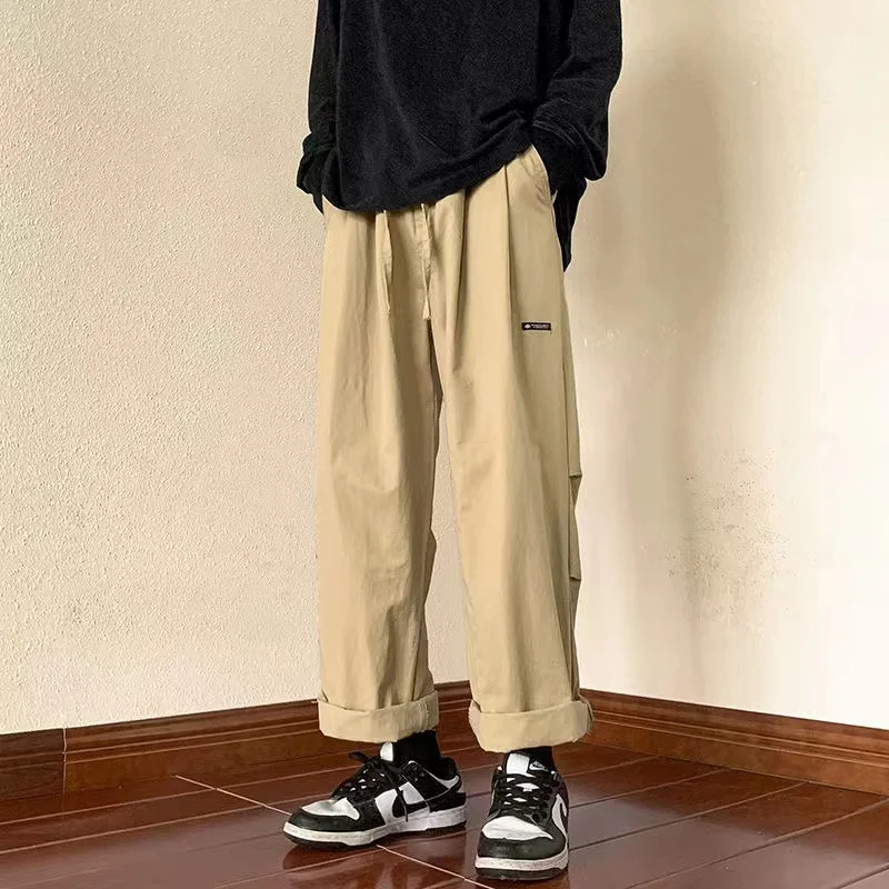 

2022 Men's Workwear Black/khaki/green Color Trousers Loose Japanese Style Fashion Casual Pants Hip-hop Style Straight Pants
