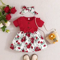 Dress Baby Girl 0-3 Years old Summer Short Sleeve Fashion Cute Floral Kids Princess Dresses For Newborn Baby Girls 6