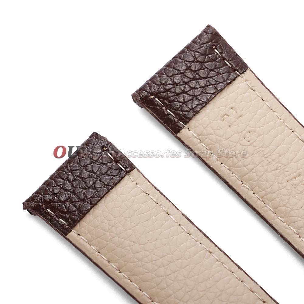 Lychee Pattern Soft PU Leather Watch Strap - Universal Sport Wrist Band