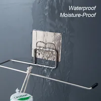 Kitchen Bathroom Roll Paper Towel Holder Drilling Free Wall Hook Type Stainless Steel Storage Hooks Rack Toilet Accessories 5