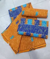 Tissu pagne africain en cire véritable le plus populaire pour robe de soirée, 100 % coton, style nigérian, haute qualité, Ankara Kente, imprimé doré 1