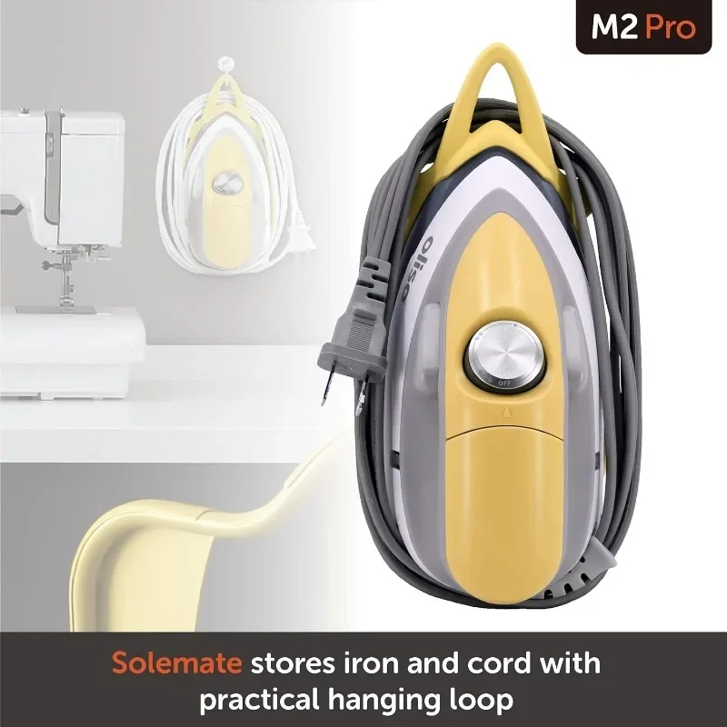 Oliso M2 Mini Project Steam Iron with Solemate - for Sewing, Quilting, Crafting, and Travel | 1000 Watt Dual Voltage Ceramic 5