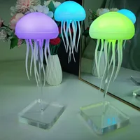 Creative Jellyfish Light Voice Control Type-C Charging Cute Jellyfish Bedside Lamp Flexible Tentacles for Holiday Children Gifts 4