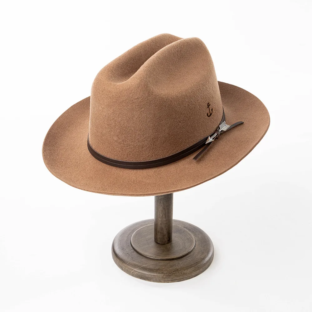 Damen-Fedora-Hut aus 100 % Wolle, Trilby-Kappen, breite Upturn-Krempe, Jazz-Kappe mit Pfeil, Ledergürtel für kirchliche Hochzeitsfeier – Detail 21