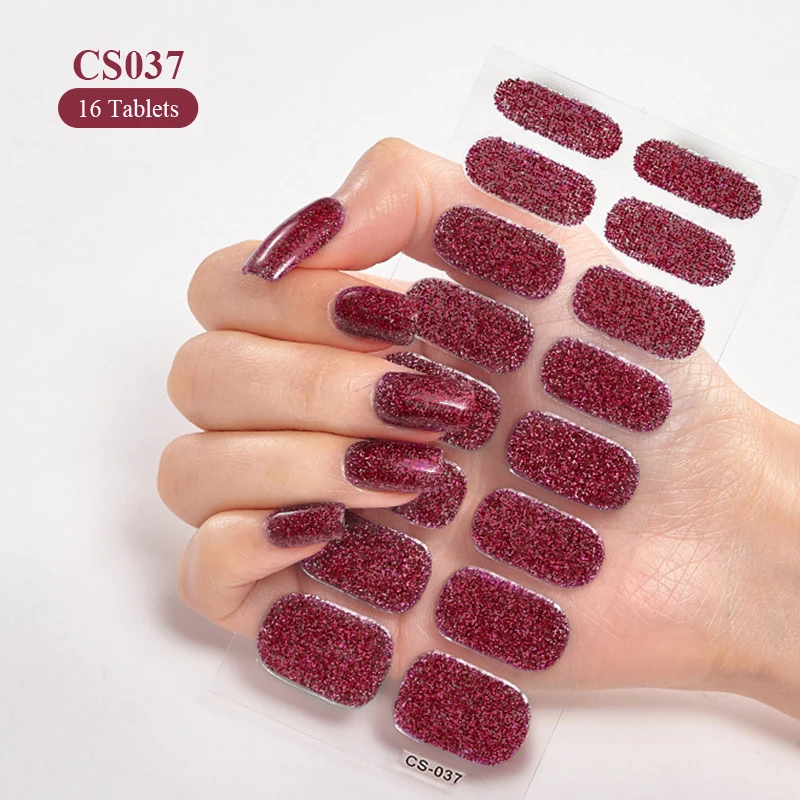 Full Cover Nail Stickers Fashion Nail Polish Nail Decoration Sparkling Glitter Self Adhesive Manicure Designer Nail Art Sticker 4
