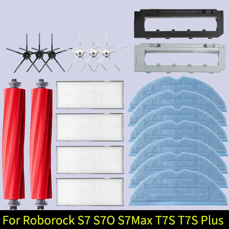 For Iconic Brand Roborock S7 S70 S75 S7 Max T7S / T7S Plus Hepa Filter Mop Cloth Main Side Brush Vacuum Cleaner Parts Accessories