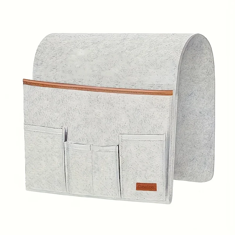 Sturdy Felt Hanging Organizer for Bedside & Dorm Rooms - Multi-Pocket Storage Pouch for Remote Control Books Essentials