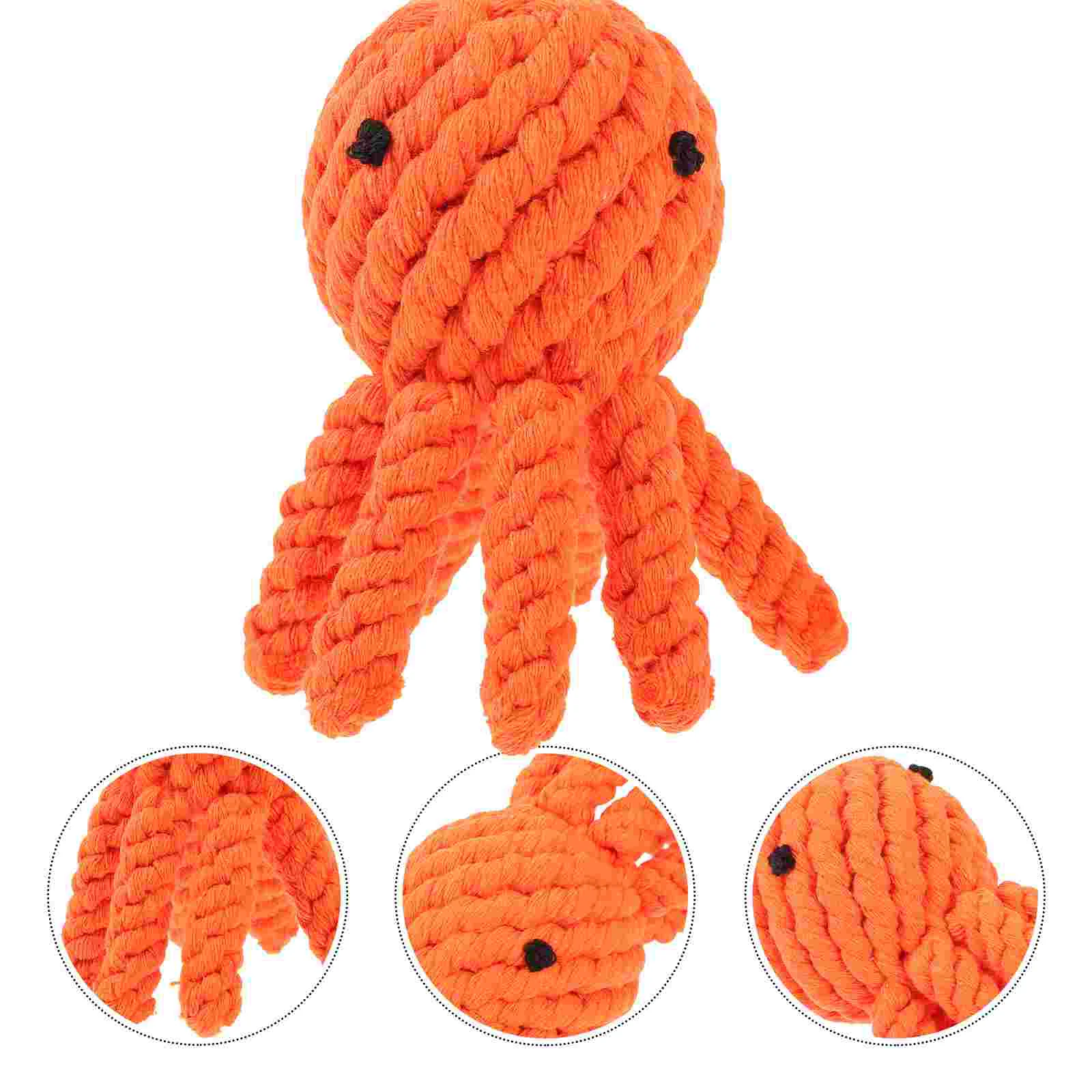 

Cotton Woven Dog Molar Toy Bite-resistant Dog Chew Toy Octopus Shaped Puppy Teething Toy