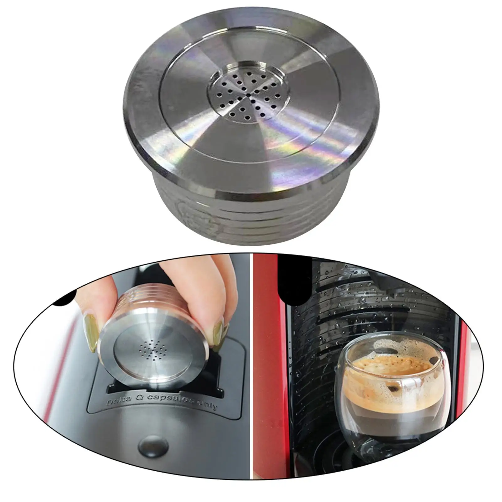 

Reusable Stainless Steel Coffee Cup Filter Pod for Machine Easy Use