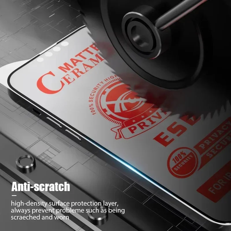 4-Pack Matte Ceramic Privacy Screen Protector - Anti-Spy Film