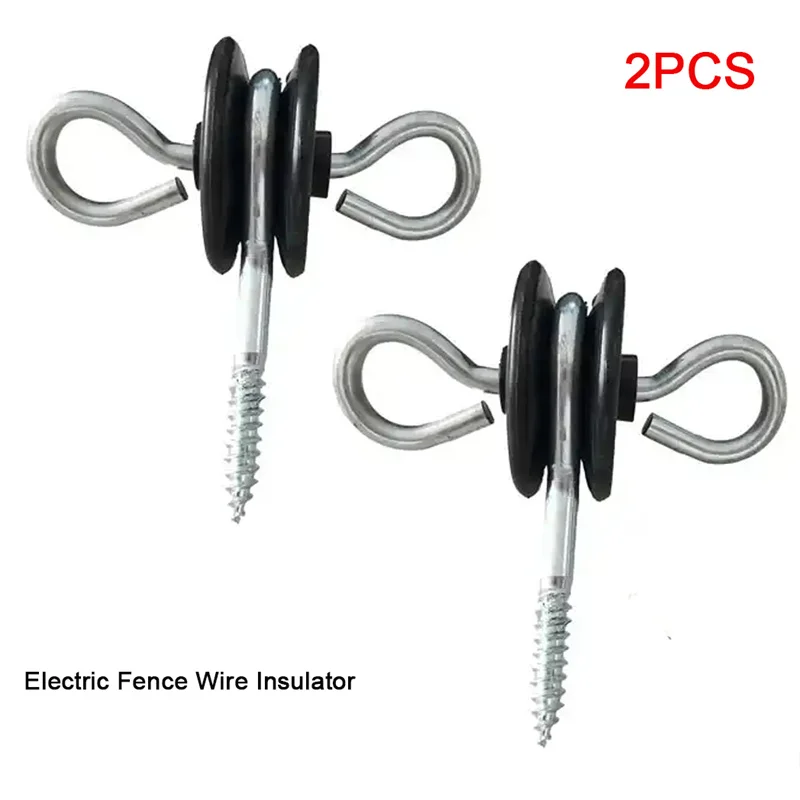 Electric Fence Gate Insulators Handle Anchor 2PCS For Farm Horse Poultry Livestock Animal Fence Wire Insulators Wood Post electric fence insulator electric fence gate handle
