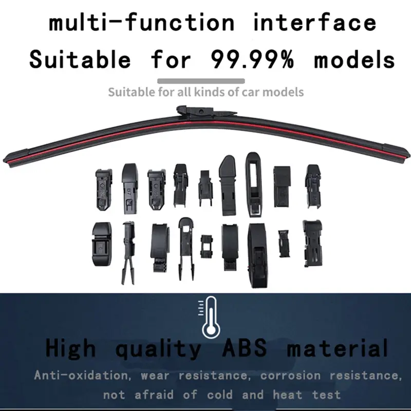 Car Windshield Wiper blades Universal Soft Double layer Rubber Frameless Bracketless car wipers 14" 16" 19" 20" 21" 22" 24"26" - Image 4