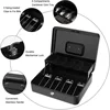 Password Cash Box with Money Tray and Key Lock Register Box Checkstand Cashier Case 4 Bill/5 Coin Slots Safety Coin Box Business 3