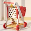 New Children play home kitchen fruit vegetable cut-to-play toy small shopping trolleys Storage cart toys for kids cooking gifts 2
