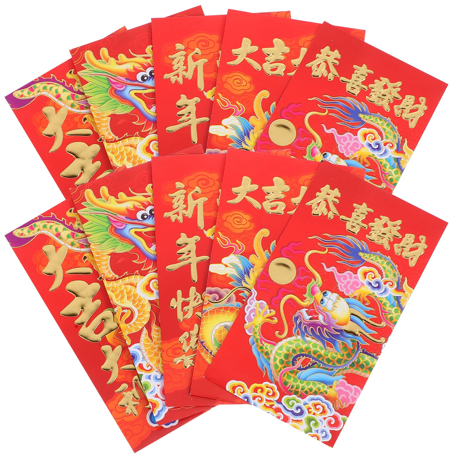 

Китайские Длинные красные конверты, подарки на удачу в честь нового года Дракона хунбао, красный пакет, благословение на праздник весны