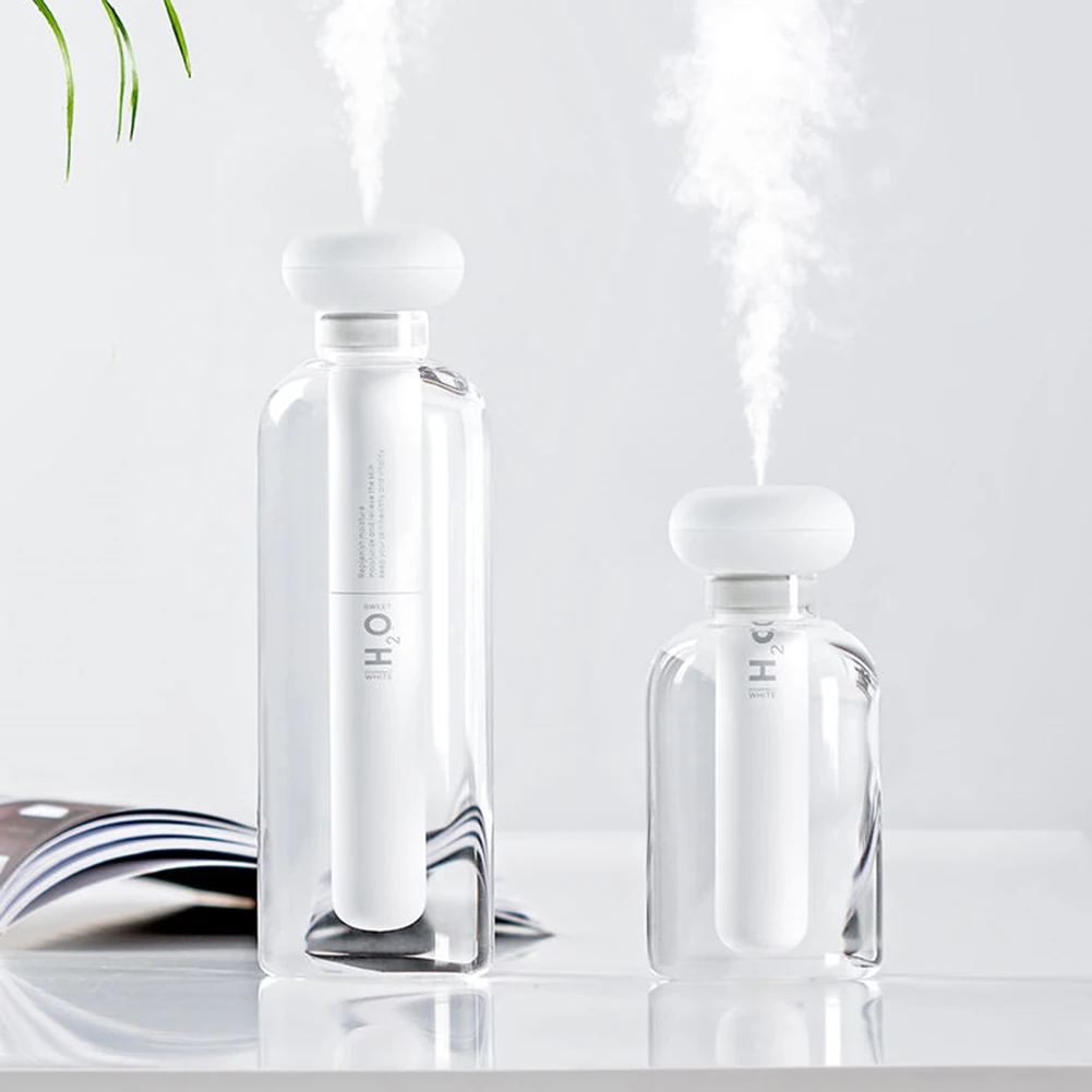 Mini Spray Humidifier Adjustable Length Mini Diffuser Humidifier USB Rechargeable Silent with Light for Water Bottle air humidifier