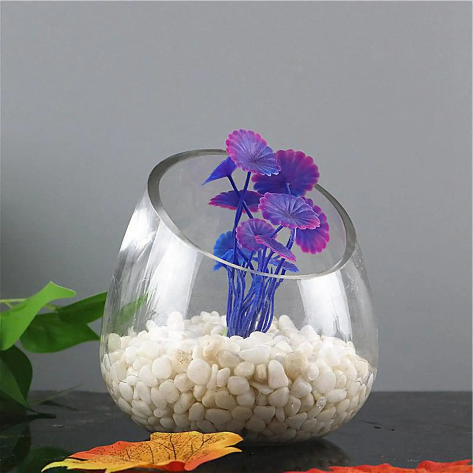 Clear Slant Cut Bowl Glass Vase Mini Candy Bowl Jar for Wedding Decoration