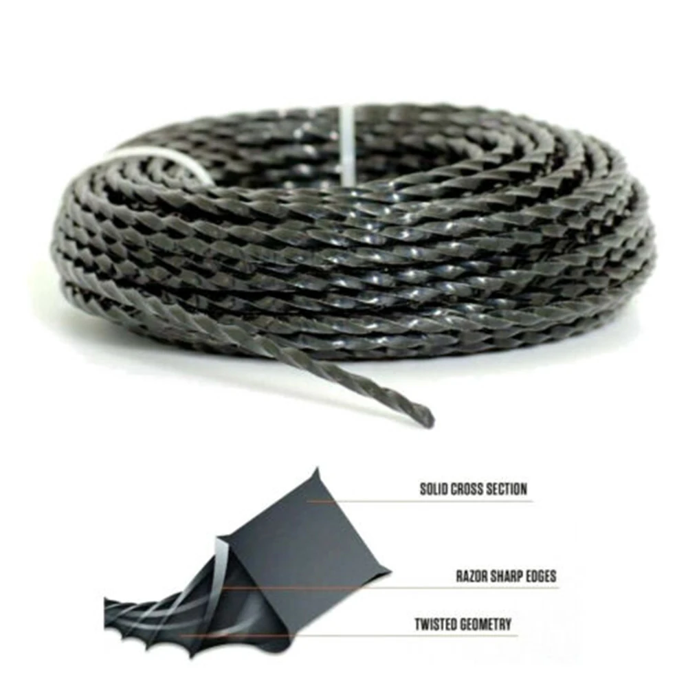 2.4mm 15 Meters Brush Cutter Line Garden Grass Wire Garden Tools Heavy Duty String Trimmer Parts Trimmer Line Spool