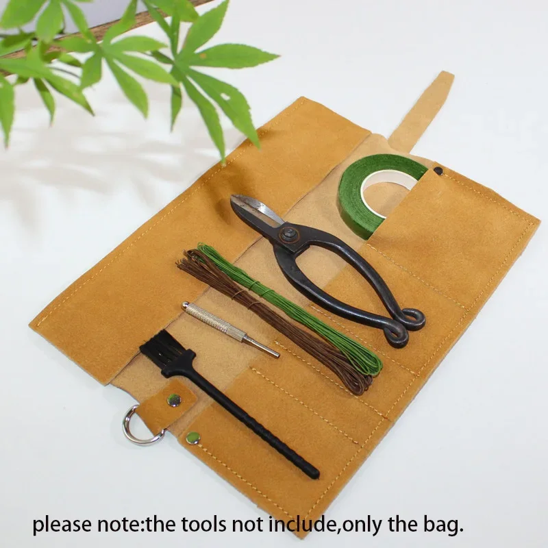 Bonsai Storage Package Roll Bag Garden Repair Tool Pliers Scissors Genuine Leather Tool Set Case Storage Bags