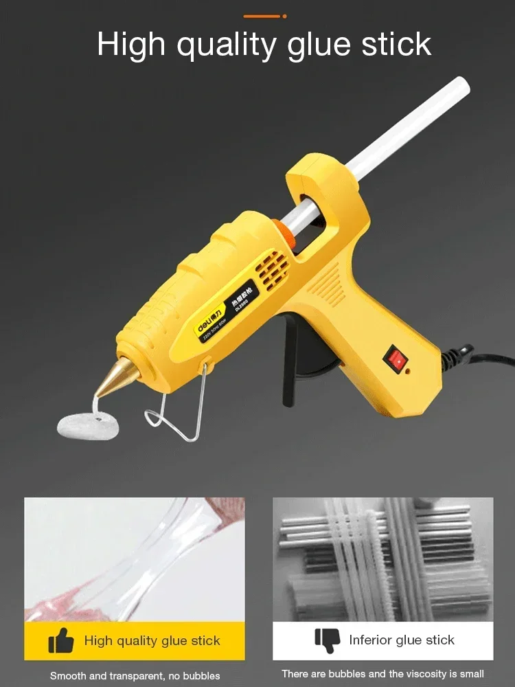 Deli 20/40/60/80W Hot Melt Glue Gun Set With Glue Stick Industrial Mini Guns Thermo Electric Heat Temperature Repair Tool